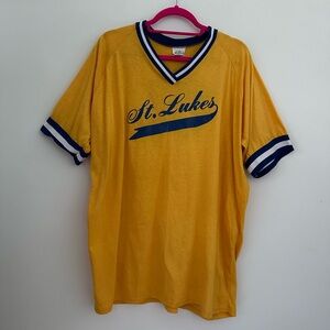 Vintage St. Luke’s Yellow and Blue Baseball Softball Jersey Size XXL